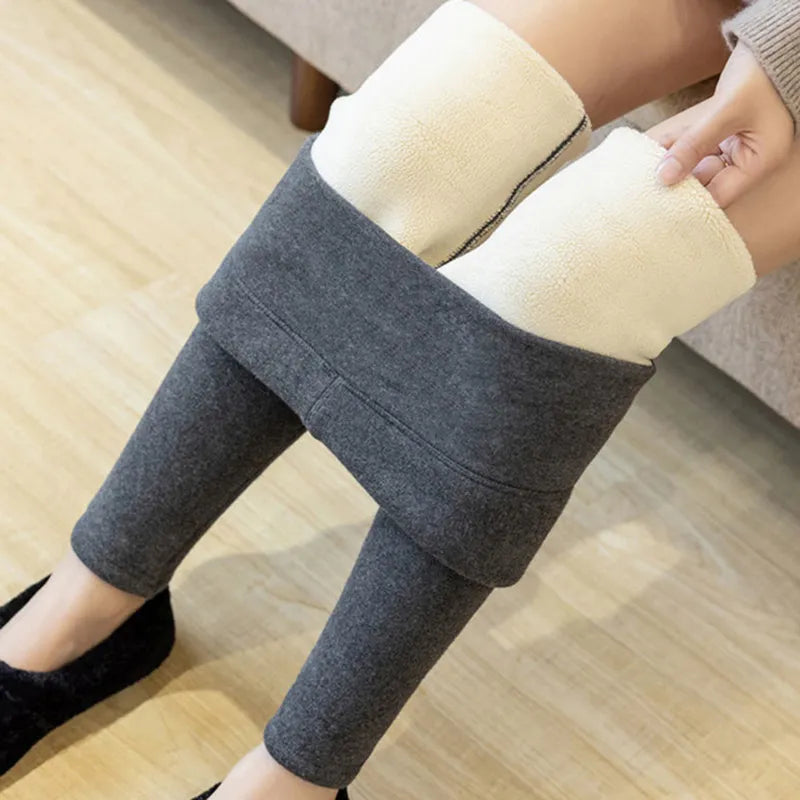Frauen Winter Warm Thermo Hose Innenfleece Strumpfhose Blickdicht Hosen Leggins