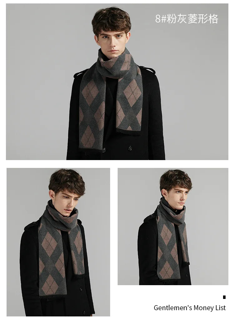 Herren Schal Winterschal Stola Schlauchschal Halstuch Wollschal Strickschal Loop