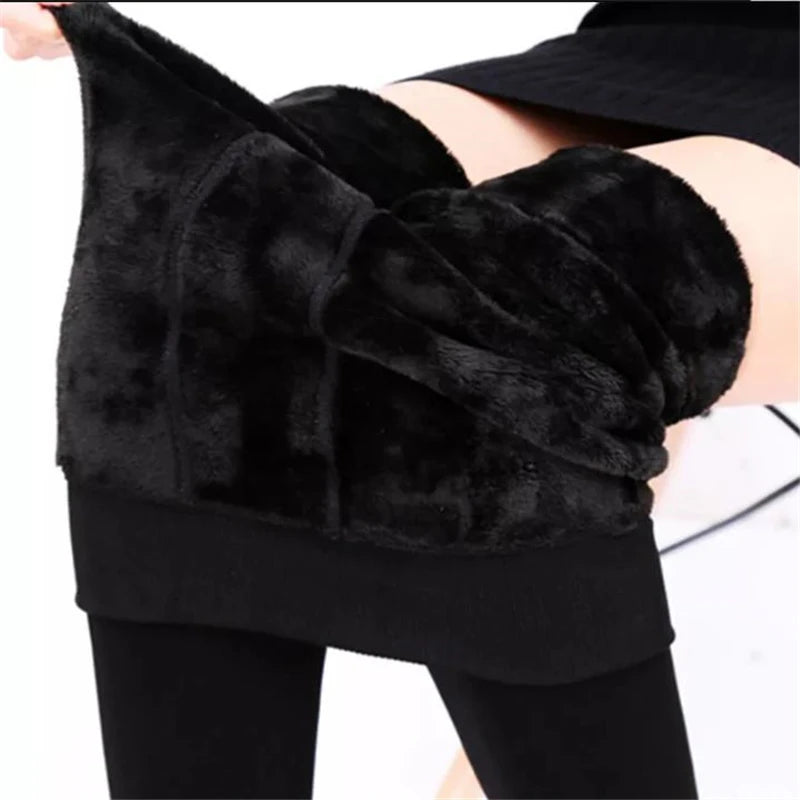 Frauen Winter Warm Thermo Hose Innenfleece Strumpfhose Blickdicht Hosen Leggins