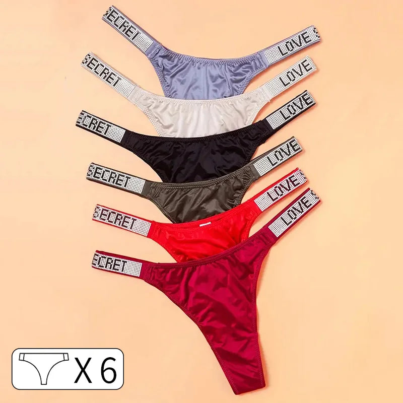 6Stk Damen Tanga String Höschen Sexy Schlüpfer Slip Dessous Unterwäsche Panties