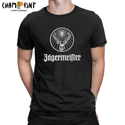 Fashion Herren Jägermeister T-Shirt Rundhals Unisex 100% Baumwolle Streetwear
