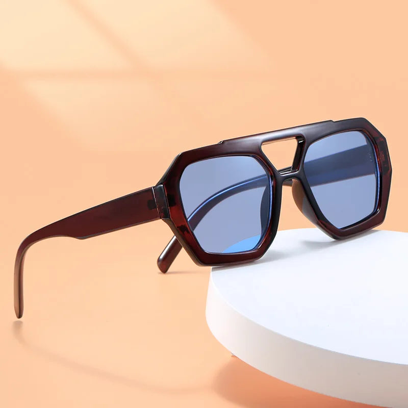 Damen Sonnenbrille Designer Luxus Brille Quadratische Übergröße Gläser Vintage