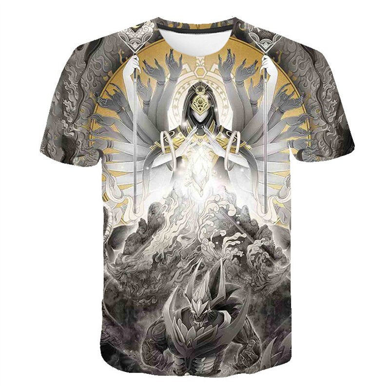 Herren Japan Samurai 3D T-Shirt Rundhals Unisex Sommer Streetwear