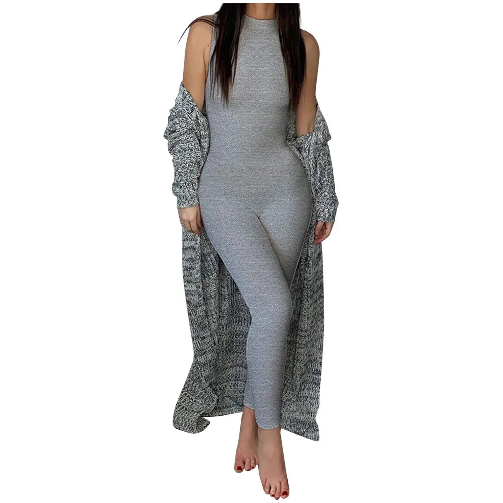 Damen Overall Bodycon Jumpsuit Streetwear Fitness-Strampler Playsuit Leggins