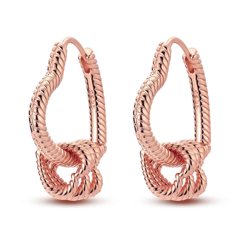 1 Paar Creolen aus 925 sterling Silber Rosegold Ohrringe Zirkonia Ohrstecker