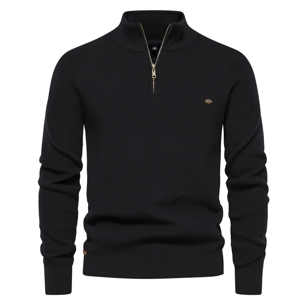 Herren Pullover Sweatshirt Troyer Pulli Sweater Stehkragen Zipper Langarmpulli