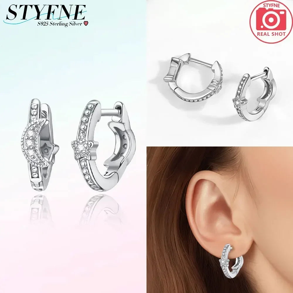 Creolen 925 Silber Ohrringe Zirkonia | Hypoallergen | Luxus Ohrstecker Geschenk