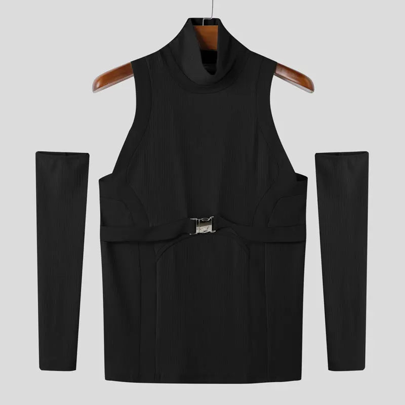 Fetisch Fashion Männer Oberteil Sexy Shirt Herren Body Hemd Transparent Clubwear