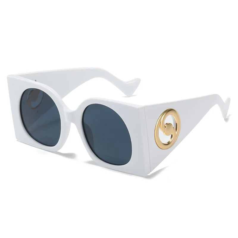 Designer Luxus Brille Sonnenbrille Damen Quadratische Übergröße Gläser Vintage