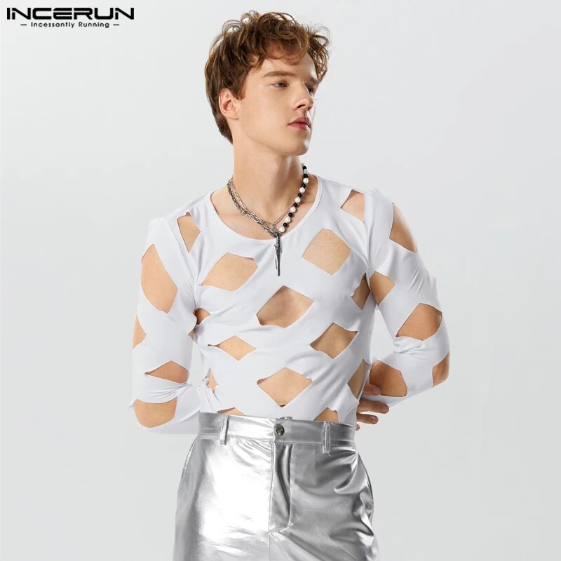 Fetisch Fashion Männer Sexy Bodysuits Herren Body Shirts Hemd Transparent Club