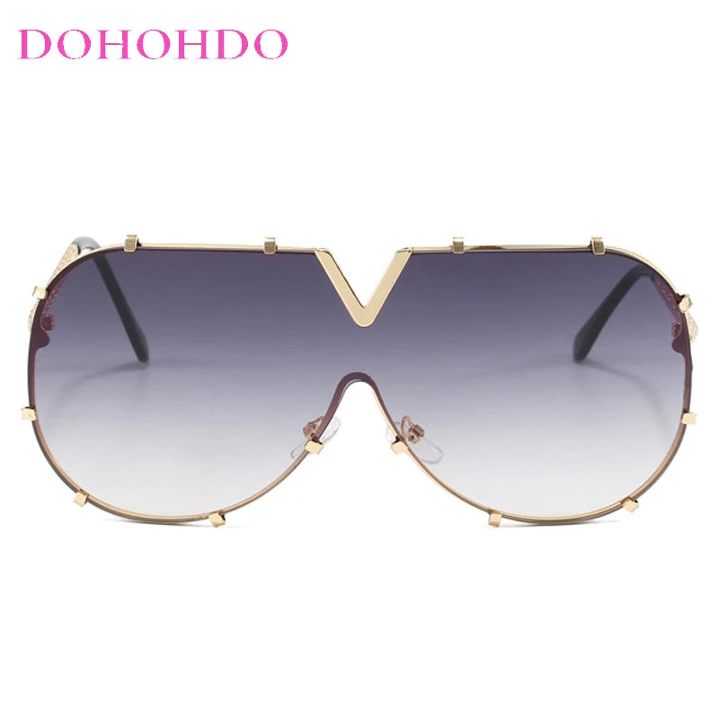 Damen Sonnenbrille Designer Luxus Brille Quadratische Übergröße Gläser Vintage