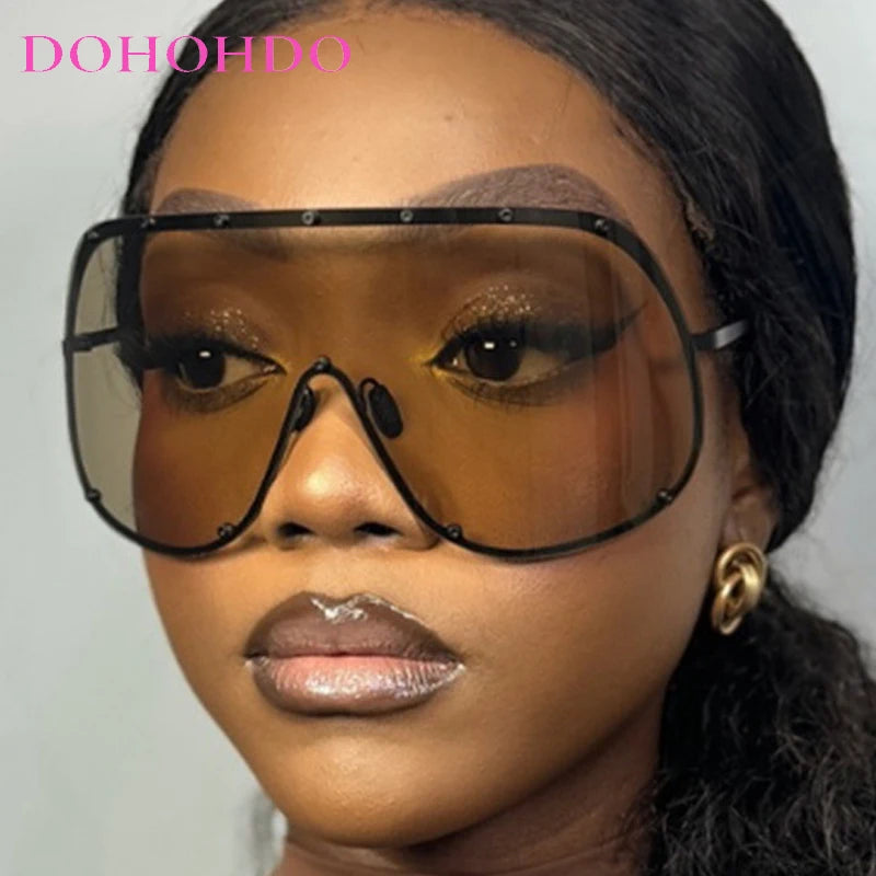 Occhiali da sole ovali oversize per donna e uomo Fotocromatici Polarizzati UV400