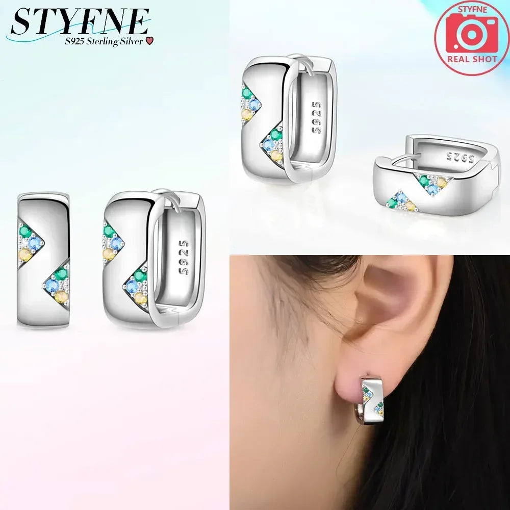 Creolen 925 Silber Ohrringe Zirkonia | Hypoallergen | Luxus Ohrstecker Geschenk