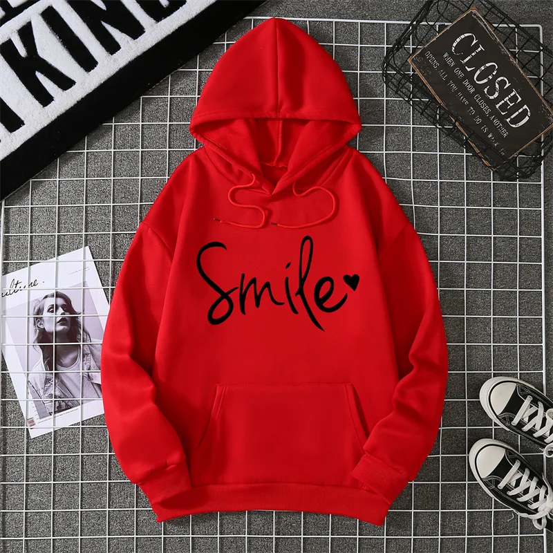 Smile Kapuzenpullover Sweatshirt Fleece Hoodie Pulli Damen Kapuzenpulli Shirt