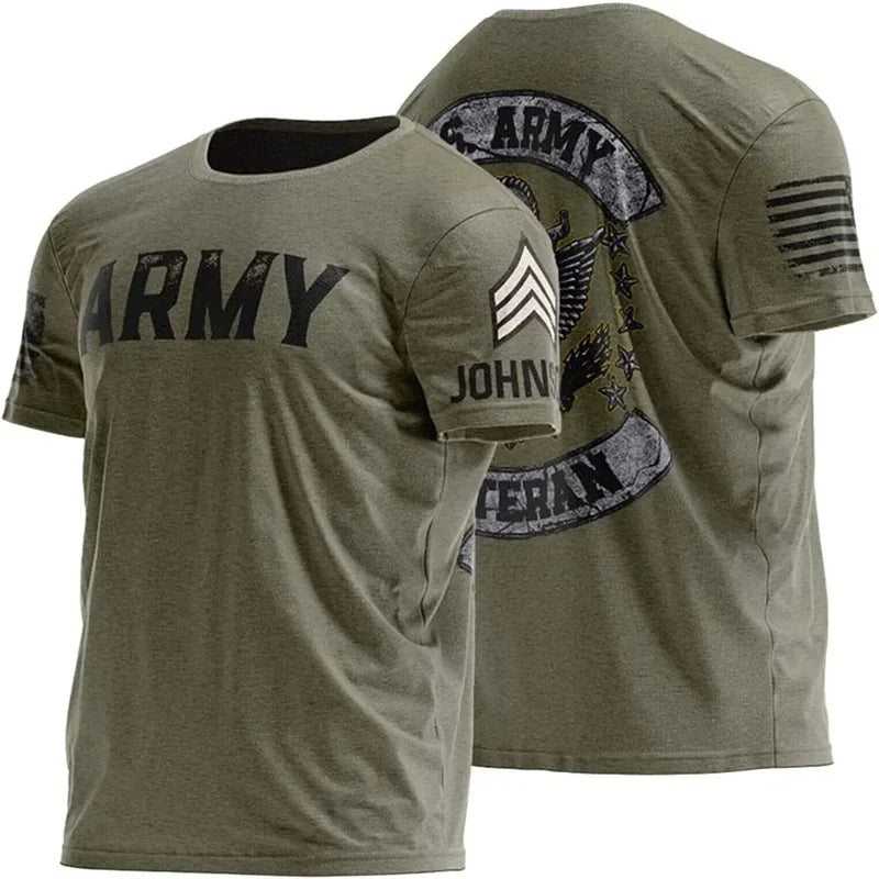 Herren T-Shirt Kurzarm Army Shirt Rundhals Outdoor Camouflage Streetwear Top