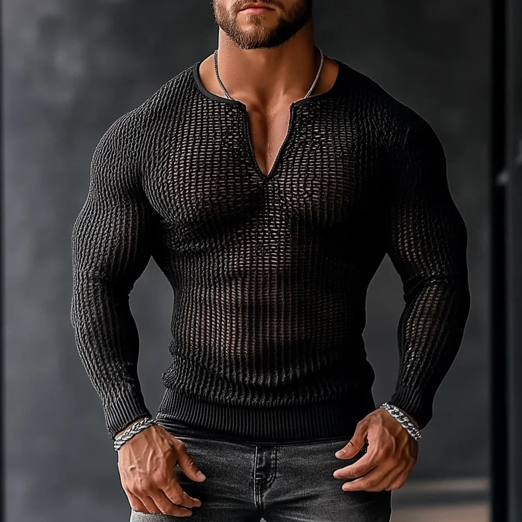 Fetisch Fashion Männer Oberteil Sexy Shirt Herren Body Hemd Transparent Clubwear