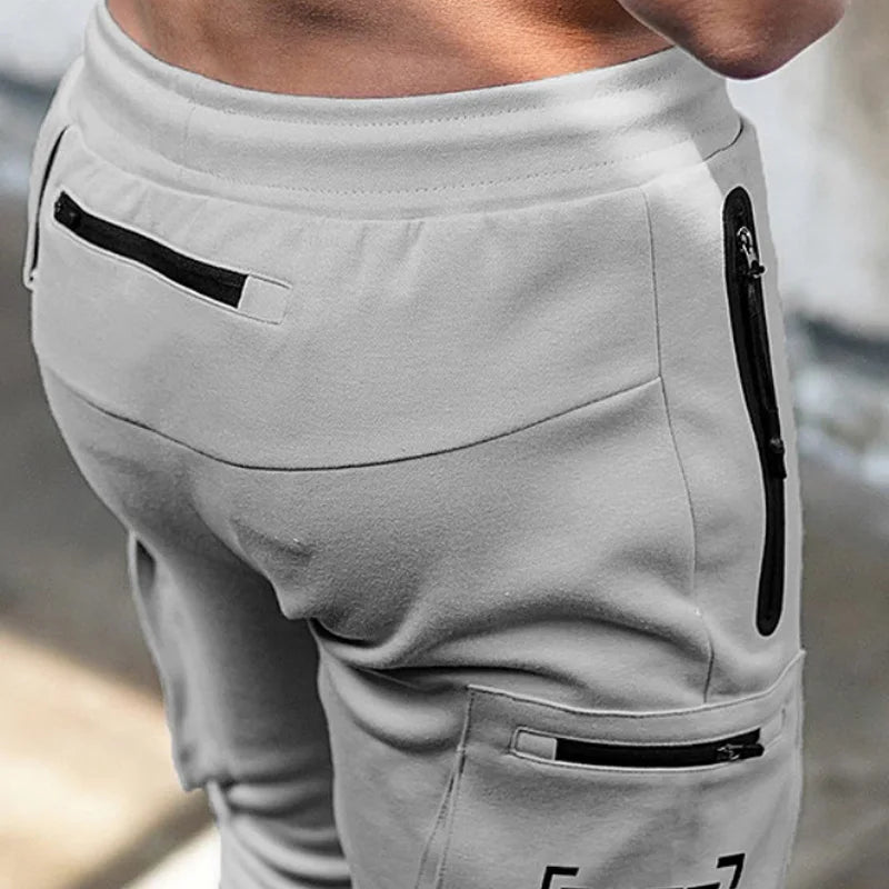 Herren Sporthose Jogger Jogginghose Sweatpants Trainingshose Cargo Hose mit Zip