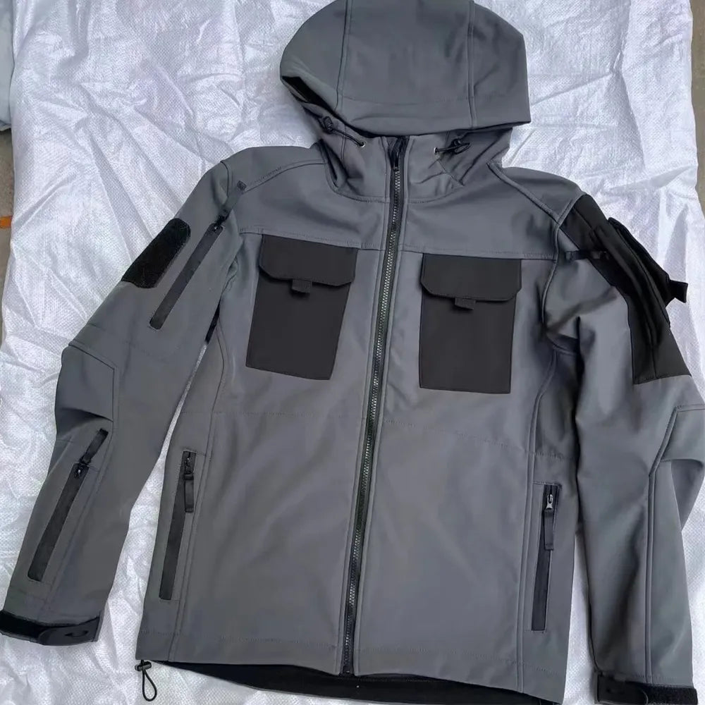 Herren Windbreaker Trekking Jacke Windjacke Outdoor Military Kapuzenjacke
