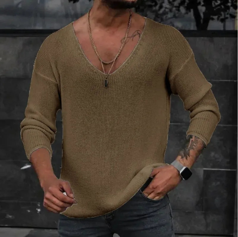 Herren Pullover Sweatshirt Leichter Pulli Sweater Langarm Shirt Strickpullover