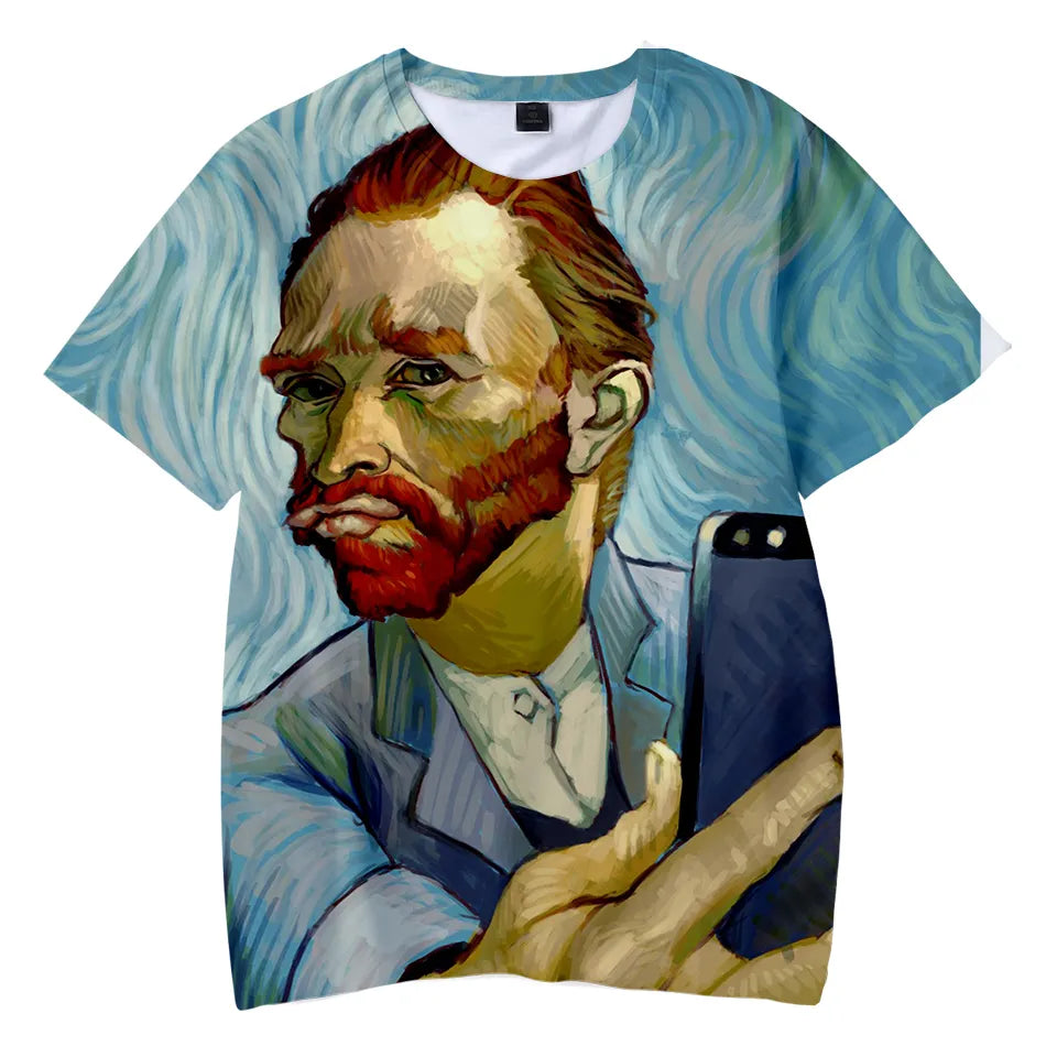 Männer Herren Fashion Vintage 3D T-Shirt Rundhals Unisex Sommer Streetwear