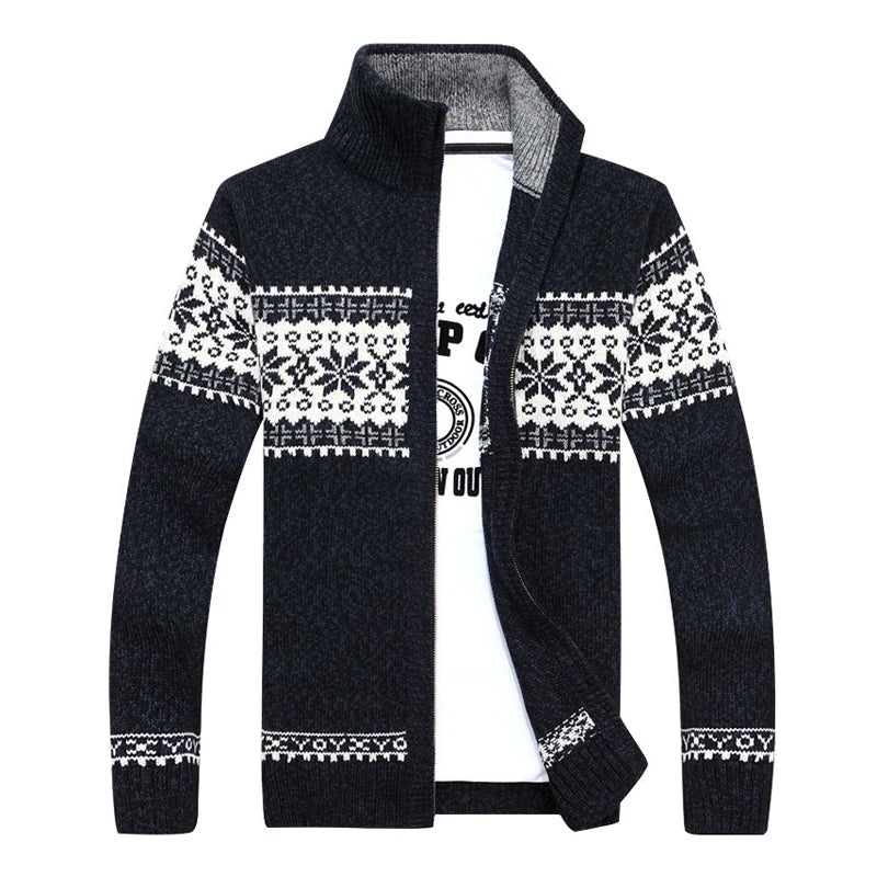Herren Herbst Jacke Übergangsjacke Warme Sweatjacke Zipper Sweater Strickjacke