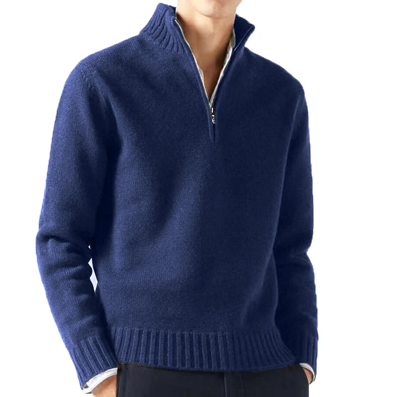 Herren Pullover Sweatshirt Troyer Pulli Sweater Stehkragen Zipper Langarmpulli