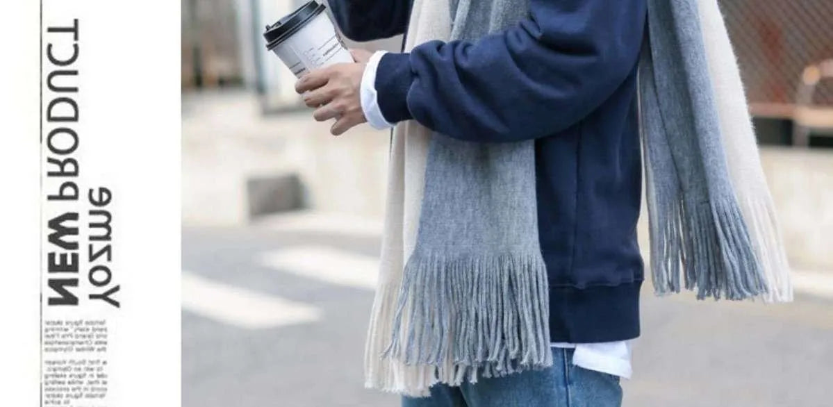 Herren Schal Winterschal Stola Schlauchschal Halstuch Wollschal Strickschal Loop
