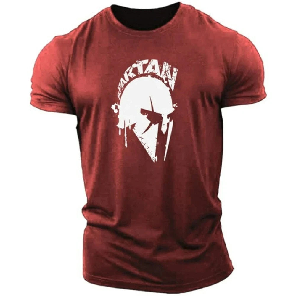 GYM Shirt Sport T-Shirt Herren Fitness Sportswear Streetwear Sparta Helm Top