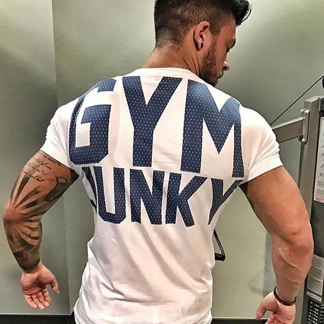 Männer Mode T Shirt Männer Tops Sommer Fitness Bodybuilding Kleidung Muscle Männlichen Shirts Baumwolle Slim Fit Tees