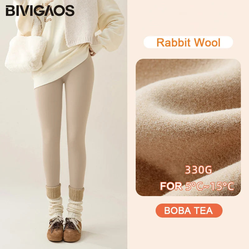 Frauen Hose Winter Warm Thermohose Innenfleece Blickdichte Strumpfhose Leggins