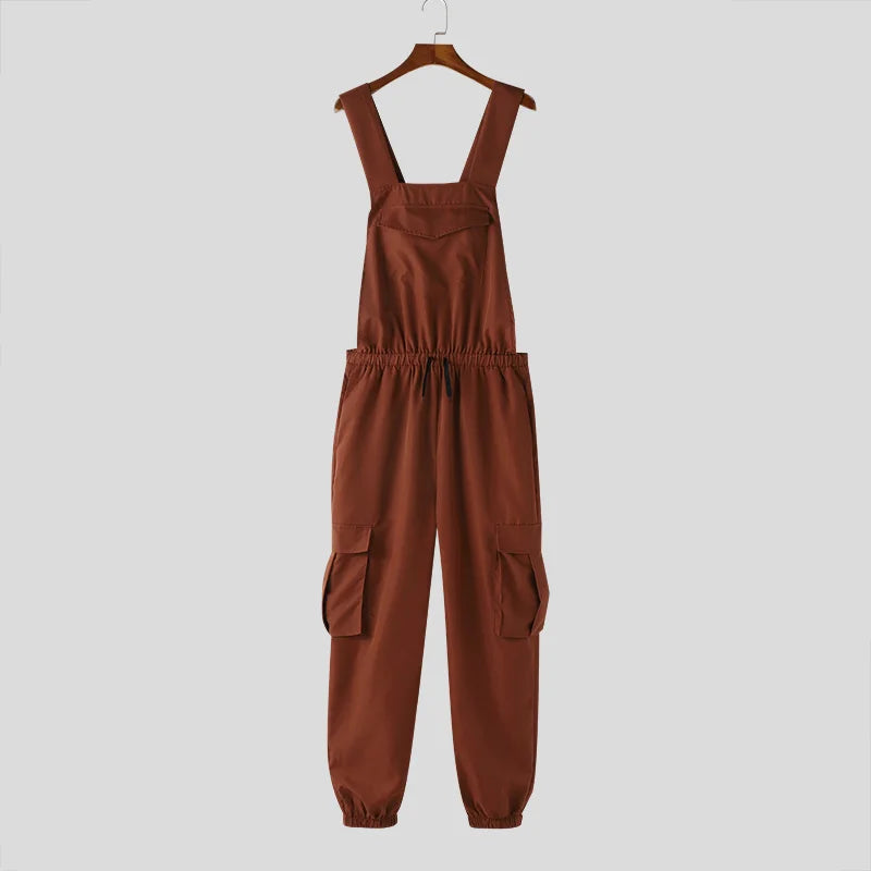 Männer Latzhose Hose Harems Pumphosen Pluderhosen Jogger Overalls Streetwear