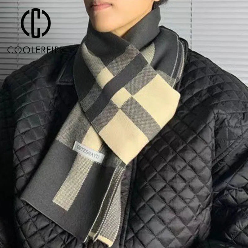 Herren Schal Winterschal Stola Schlauchschal Halstuch Wollschal Strickschal Loop