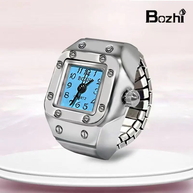 Fashion Fingeruhr Ringuhr Punk Finger Mini Uhr Quarzuhr Ring Herren Damen
