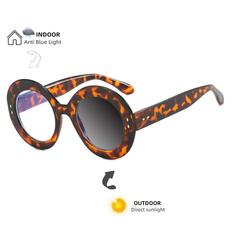 Damen Sonnenbrille Designer Luxus Brille Runde Übergröße Gläser Vintage UV400