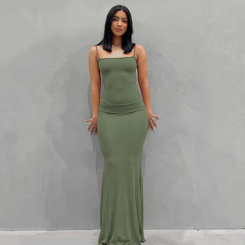 Damen Boho Sommerkleid Strandkleid Midikleid Freizeitkleid Ärmellos Trägerkleid