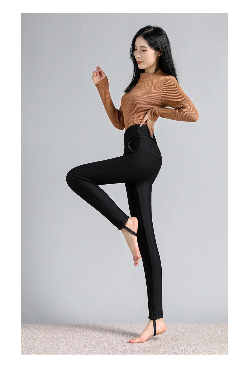 Frauen Hose Winter Leggins Warm Thermohose Innenfleece Leggings Strumpfhose