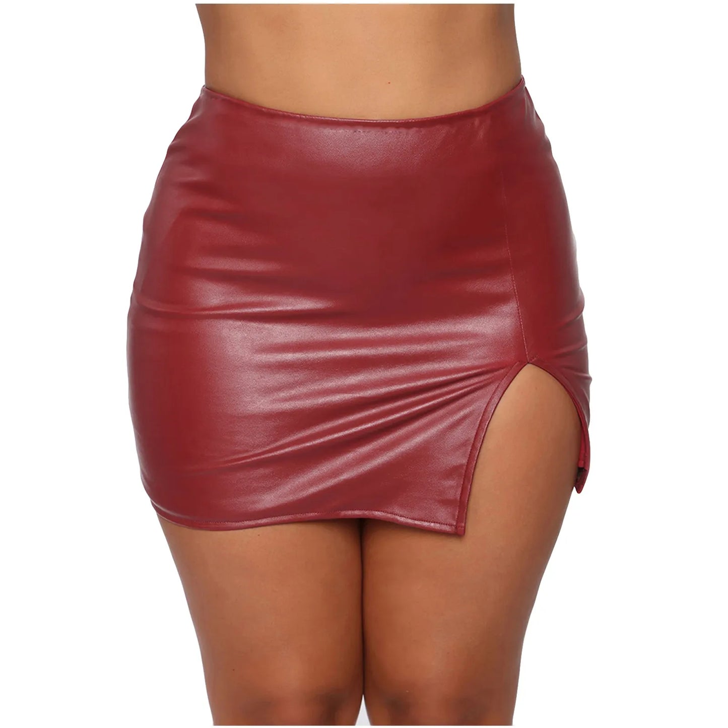 Sexy Damen Lederrock Minirock PU Mini Rock Bodycon Partyrock Clubwear