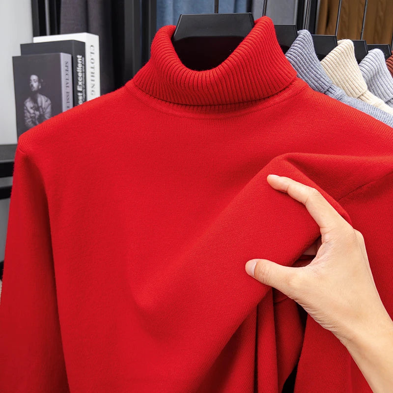 Herren Rollkragen Pullover Sweatshirt Leichter Pulli Sweater Shirt Langarmshirt