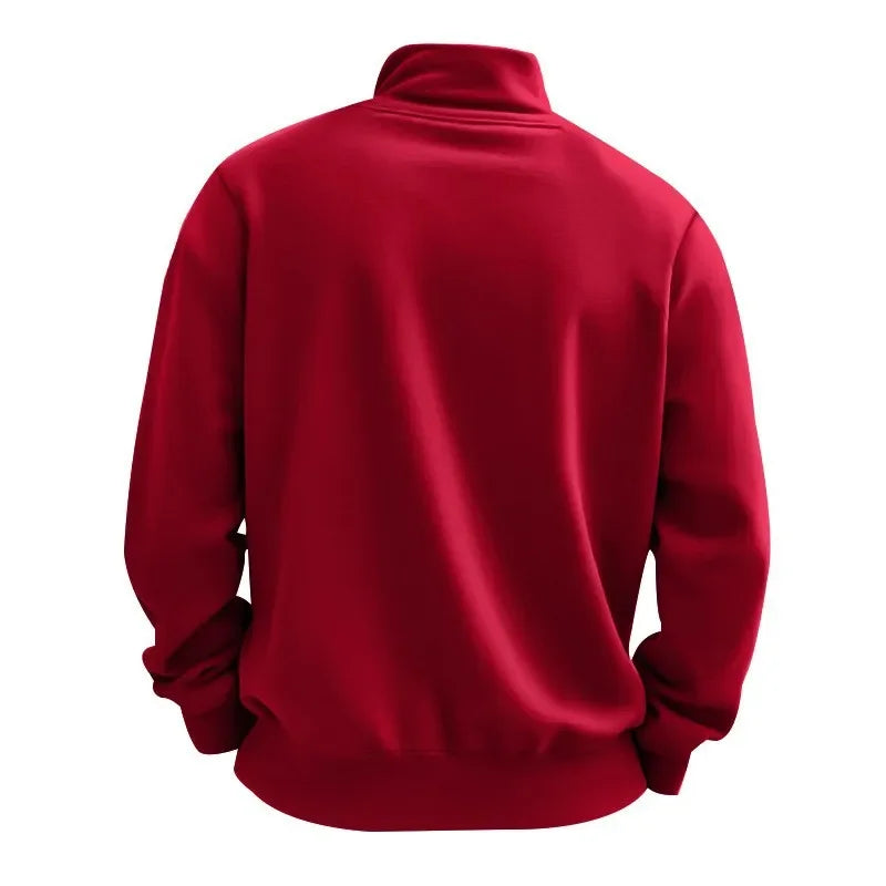 Herren Pullover Sweatshirt Troyer Pulli Sweater Stehkragen Zipper Langarmpulli