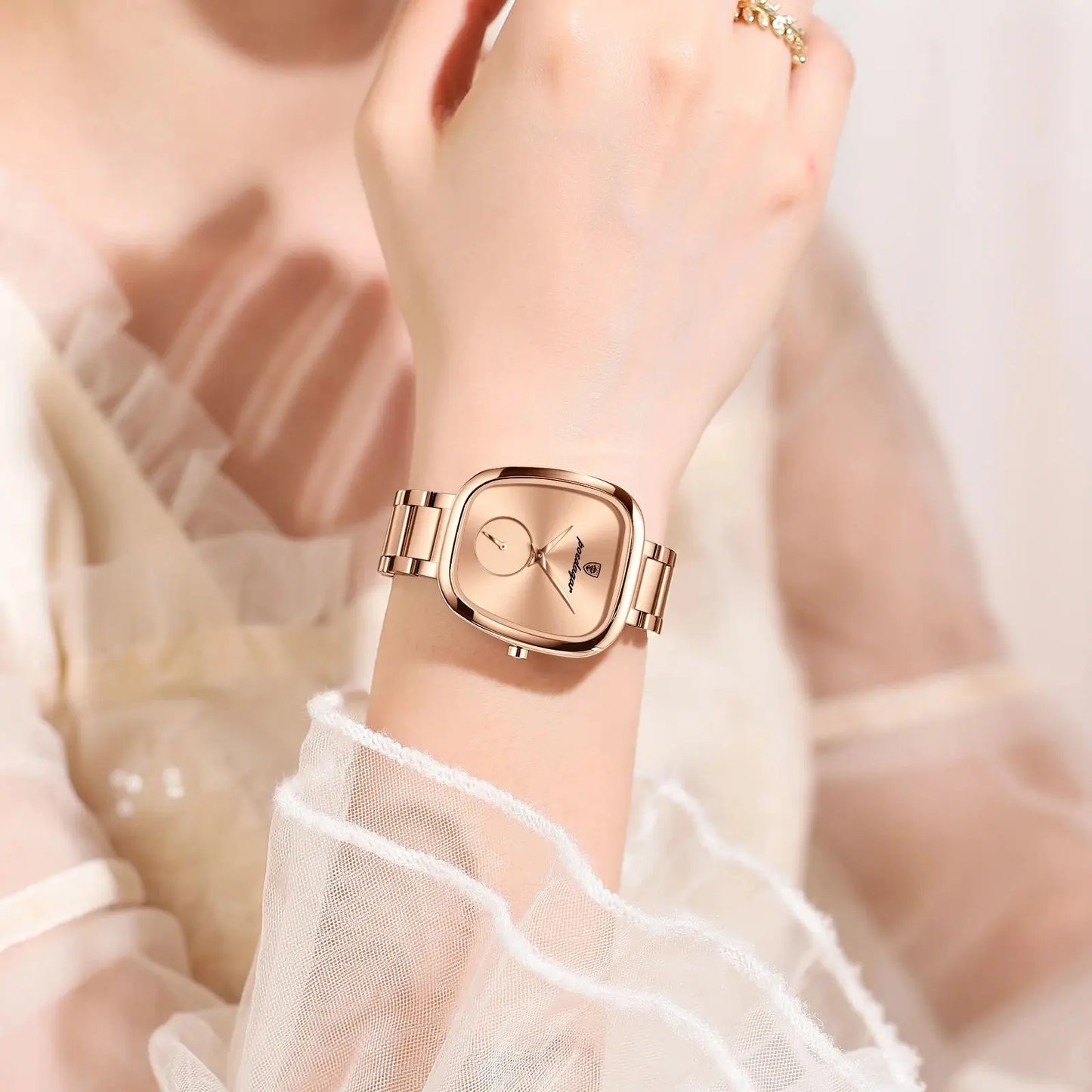 Damen Armbanduhr Armband Uhren Luxus Quarz Uhr Silber Gold Business Quarzuhr