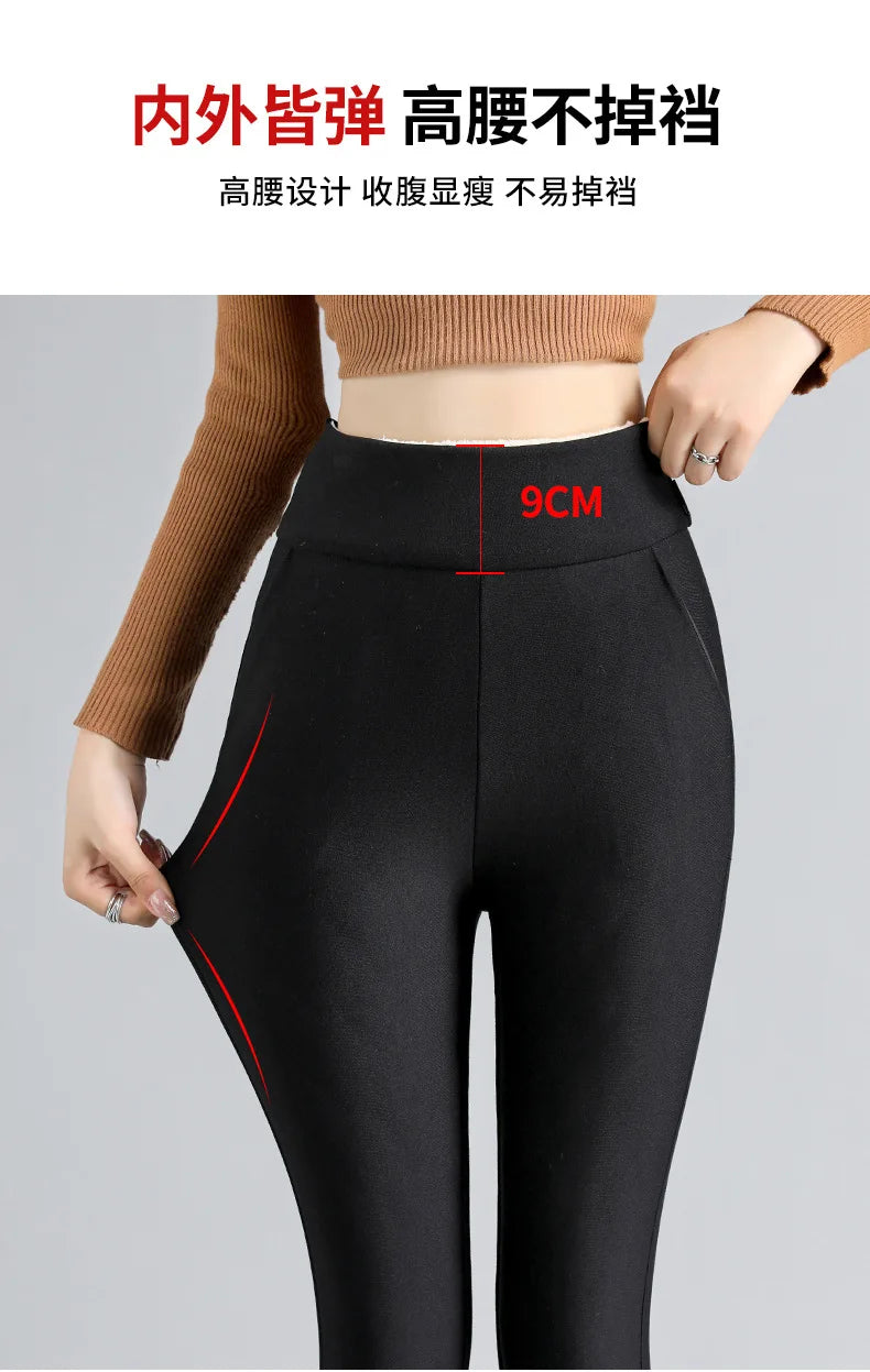 Frauen Hose Winter Leggins Warm Thermohose Innenfleece Leggings Strumpfhose