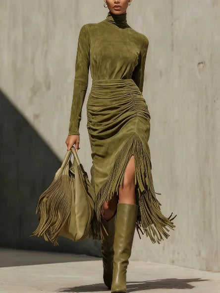 Damen Kleid Samtkleid mit Raffungen Partykleid Cocktail Abendkleid Sexy Clubwear
