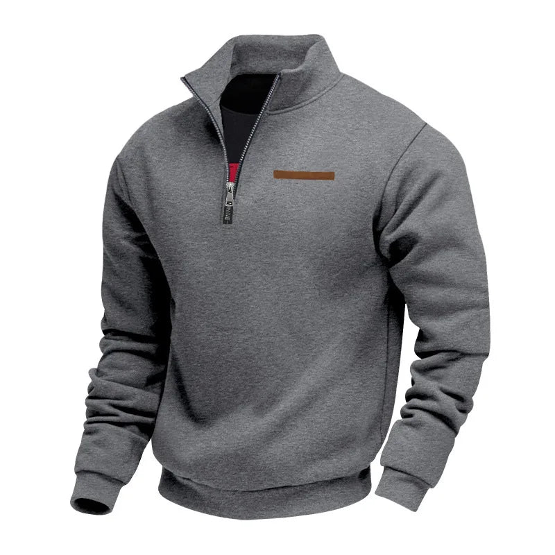 Herren Pullover Fleece Sweatshirt Troyer Pulli Sweater Stehkragen Langarmpulli