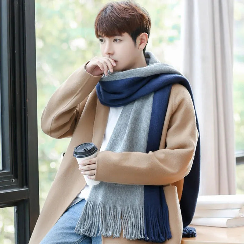 Herren Schal Winterschal Stola Schlauchschal Halstuch Wollschal Strickschal Loop