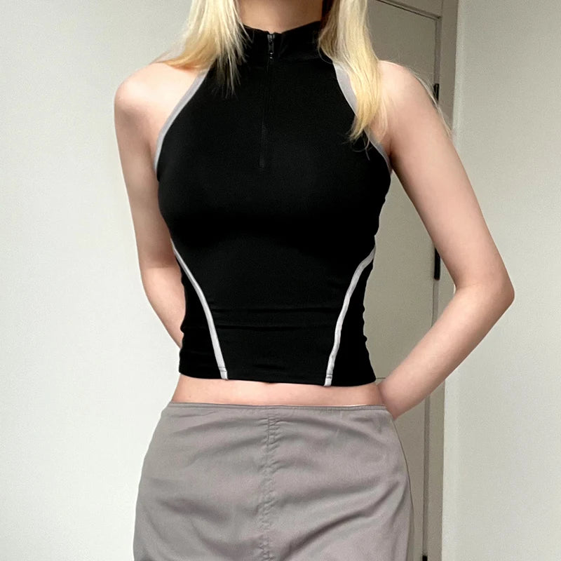 Damen Neckholder-Top Frau Ärmellose Weste Tank Top Shirt Trägertop Oberteil