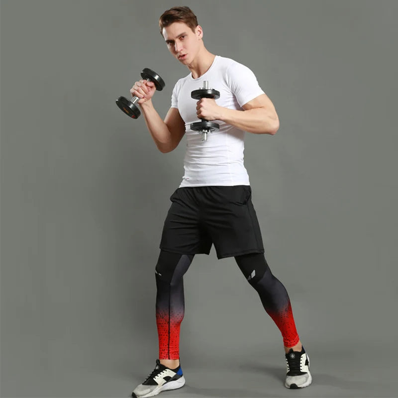 Herren Leggings Sporthose Jogginghose Trainingshose Lauf Hose Kompressionshose