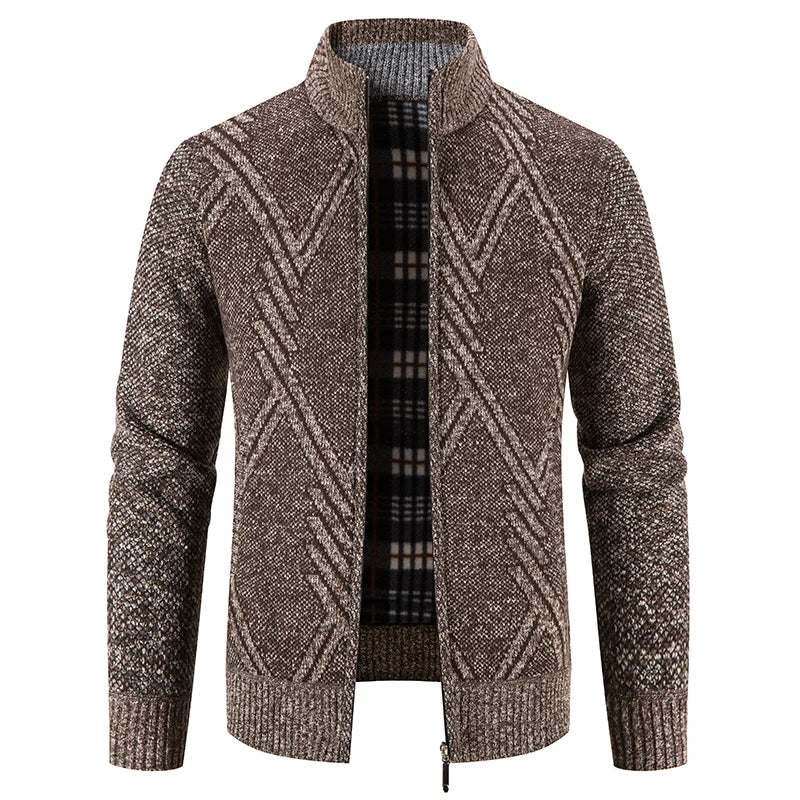 Herren Herbst Jacke Übergangsjacke Warme Sweatjacke Zipper Sweater Strickjacke