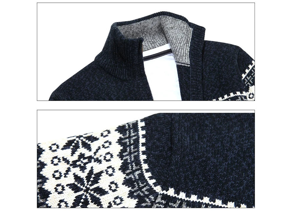 Herren Herbst Jacke Übergangsjacke Warme Sweatjacke Zipper Sweater Strickjacke