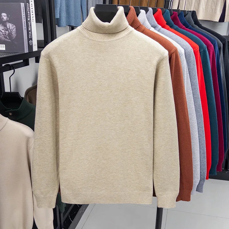 Herren Rollkragen Pullover Sweatshirt Leichter Pulli Sweater Shirt Langarmshirt