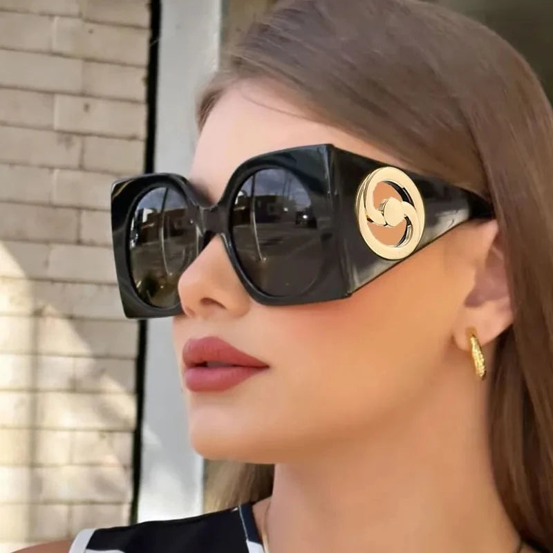 Designer Luxus Brille Sonnenbrille Damen Quadratische Übergröße Gläser Vintage